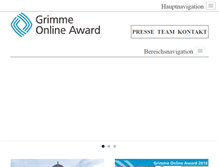 Tablet Screenshot of grimme-online-award.de